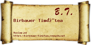 Birbauer Timótea névjegykártya